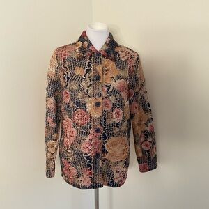 Women’s Textured Fabric Floral Print Jacket